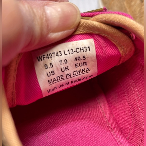 KEDS ♠️ Kate Spade Corkie Lipstick Pink Natural Cork Sneaker Size US 9.5 - Picture 12 of 12
